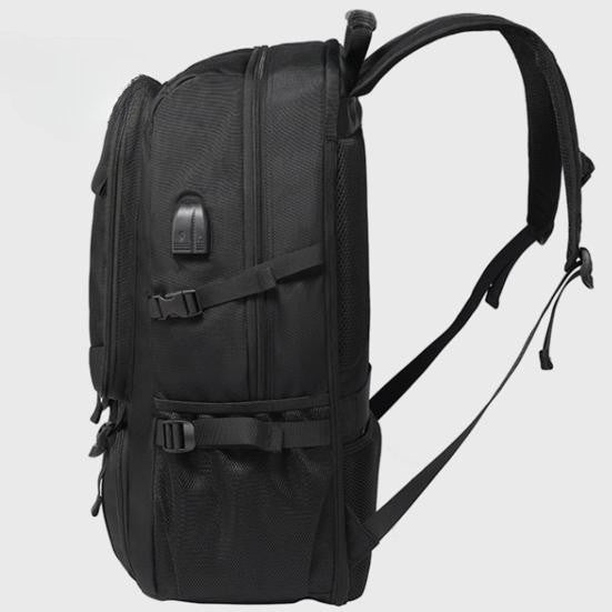 Waterproof Travel Laptop Backpack with USB Charging Black Bolsnik
