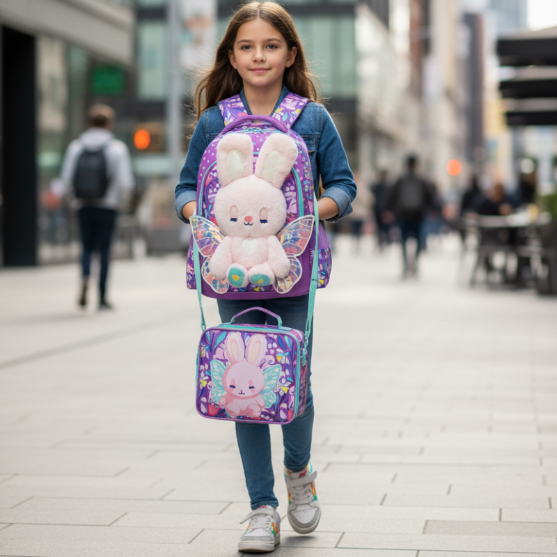 3D Kids School Backpack Set with Lunch Bag Bolsnik