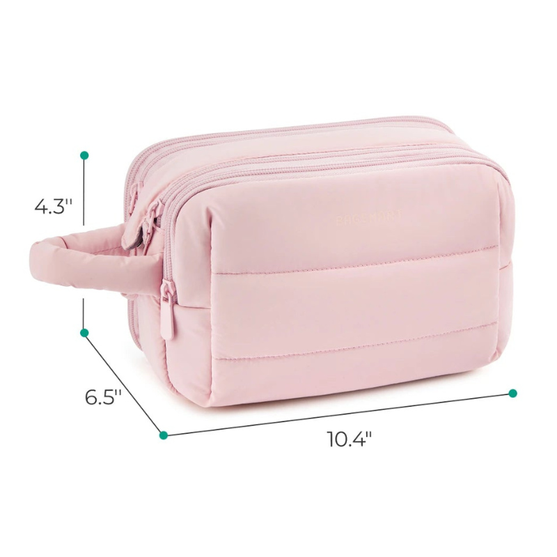 BAGSMART Fluffy Waterproof Cosmetic Toiletry Bag Organizer for Women