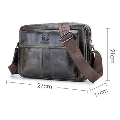Bullcaptain Large Capacity PU Leather Crossbody Bag for Men