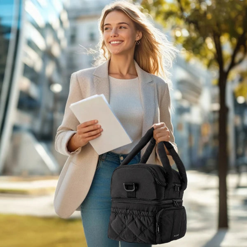 BAGSMART Double Deck Insulated Lunch Bag
