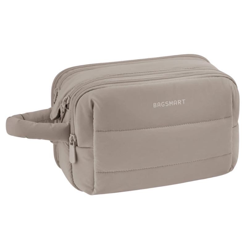 BAGSMART Fluffy Waterproof Cosmetic Toiletry Bag Organizer for Women
