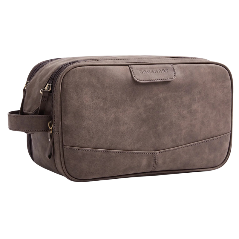 BAGSMART PU Leather Dopp Kit Travel Toiletry Bag