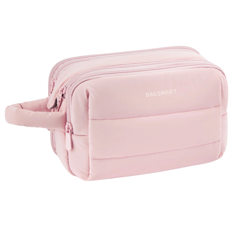 BAGSMART Fluffy Waterproof Cosmetic Toiletry Bag Organizer for Women