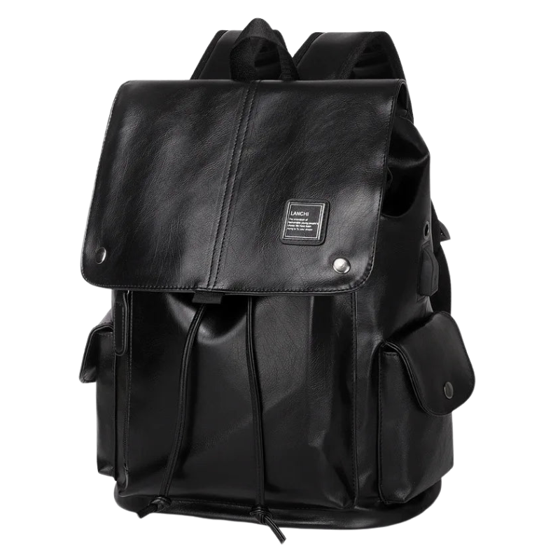 Waterproof Leather Laptop Backpack with USB Port Bolsnik