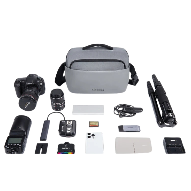 BAGSMART Waterproof Camera Sling Bag with Tripod Holder & Rain Cover