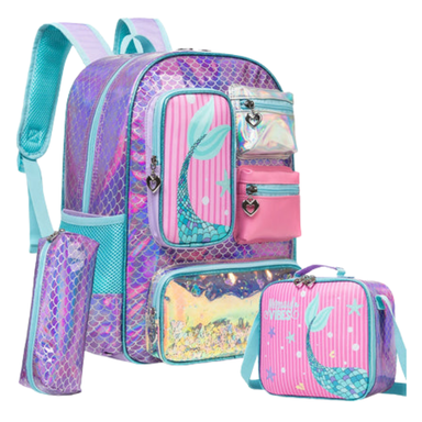 Mermaid Girls 3Pcs School Bag Set with Lunch Bag & Pencil Case Bolsnik
