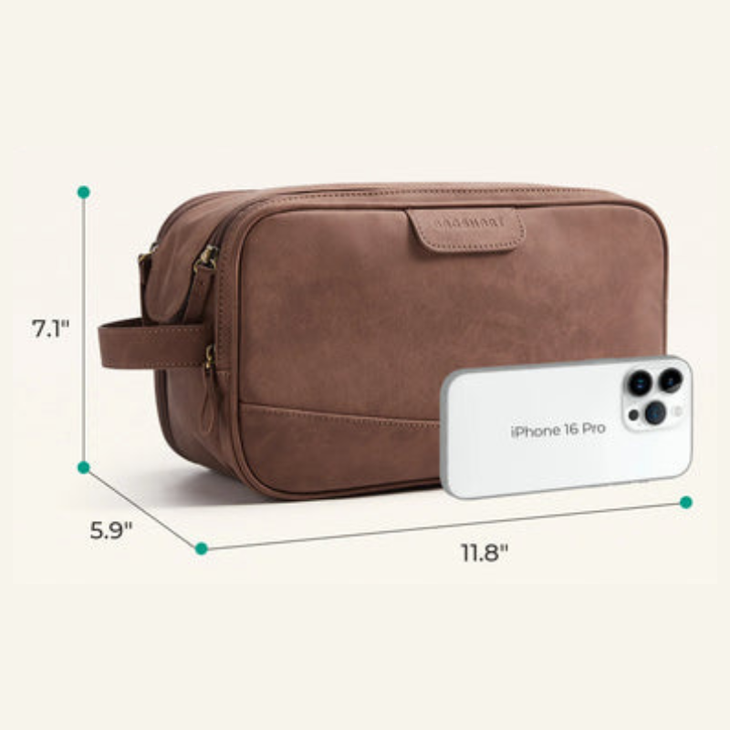 BAGSMART PU Leather Dopp Kit Travel Toiletry Bag