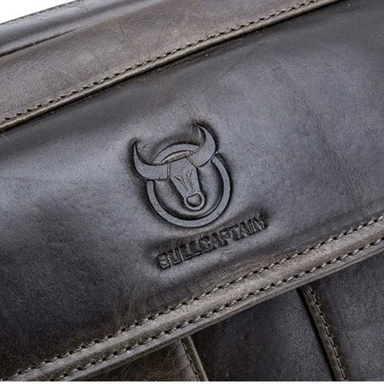 Bullcaptain Large Capacity PU Leather Crossbody Bag for Men