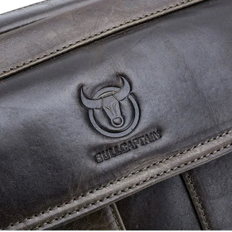 Bullcaptain Large Capacity PU Leather Crossbody Bag for Men