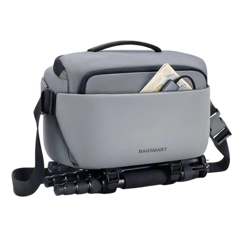 BAGSMART Waterproof Camera Sling Bag with Tripod Holder & Rain Cover