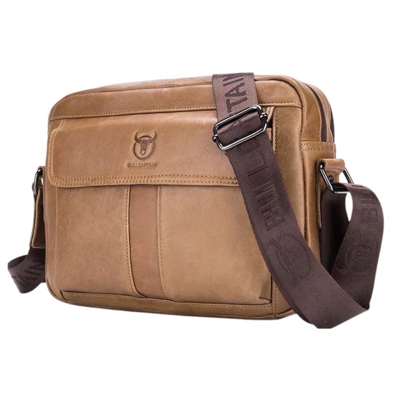 Bullcaptain Large Capacity PU Leather Crossbody Bag for Men