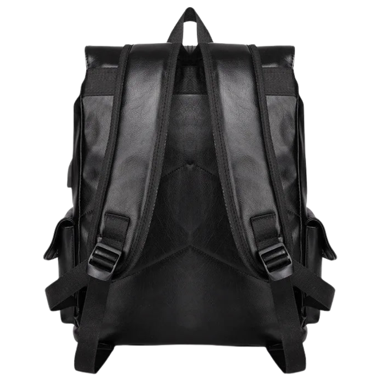 Waterproof Leather Laptop Backpack with USB Port Bolsnik