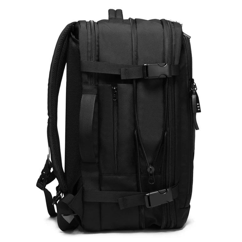 Bange Expandable 55L Anti-Theft Waterproof Travel Backpack Black