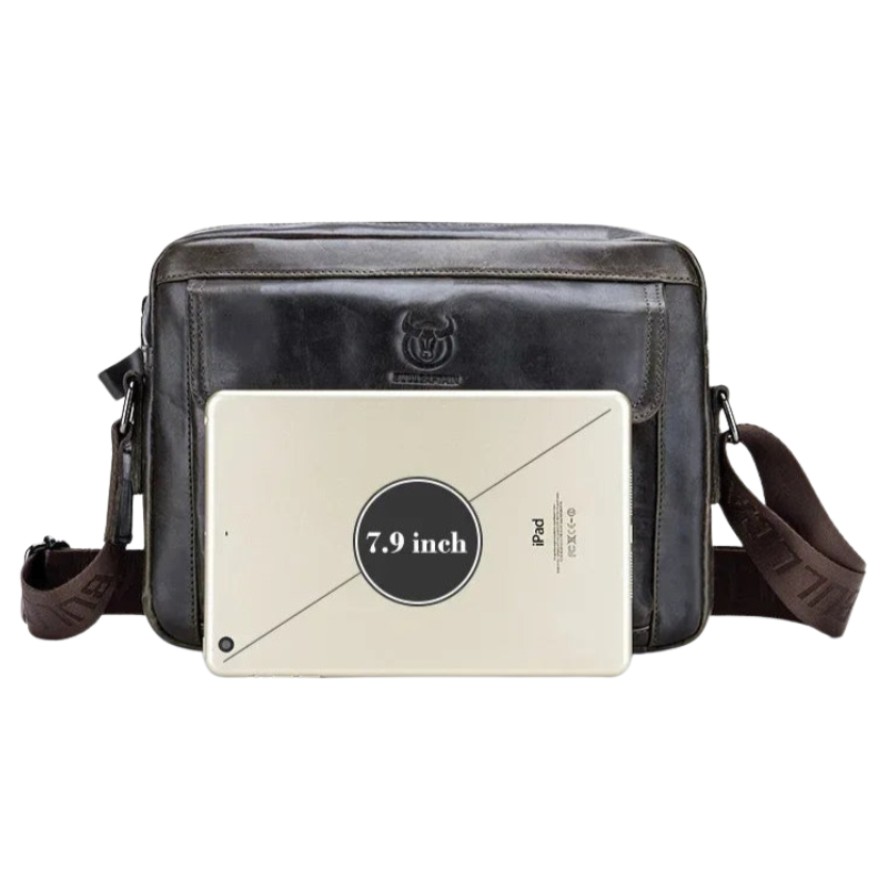 Bullcaptain Large Capacity PU Leather Crossbody Bag for Men
