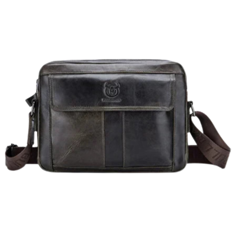 Bullcaptain Large Capacity PU Leather Crossbody Bag for Men