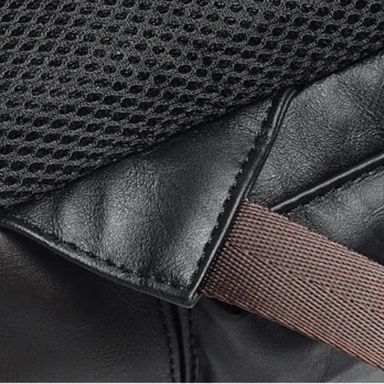 Anti-Theft PU Leather Laptop Backpack Black Bolsnik