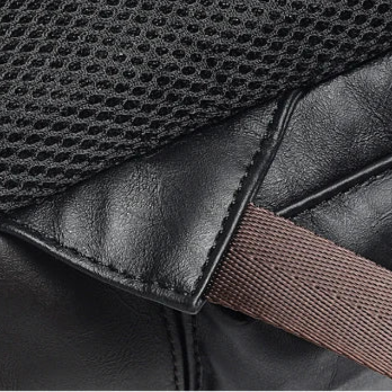 Anti-Theft PU Leather Laptop Backpack Black Bolsnik
