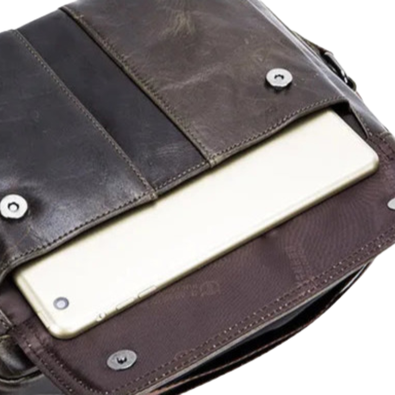 Bullcaptain Large Capacity PU Leather Crossbody Bag for Men