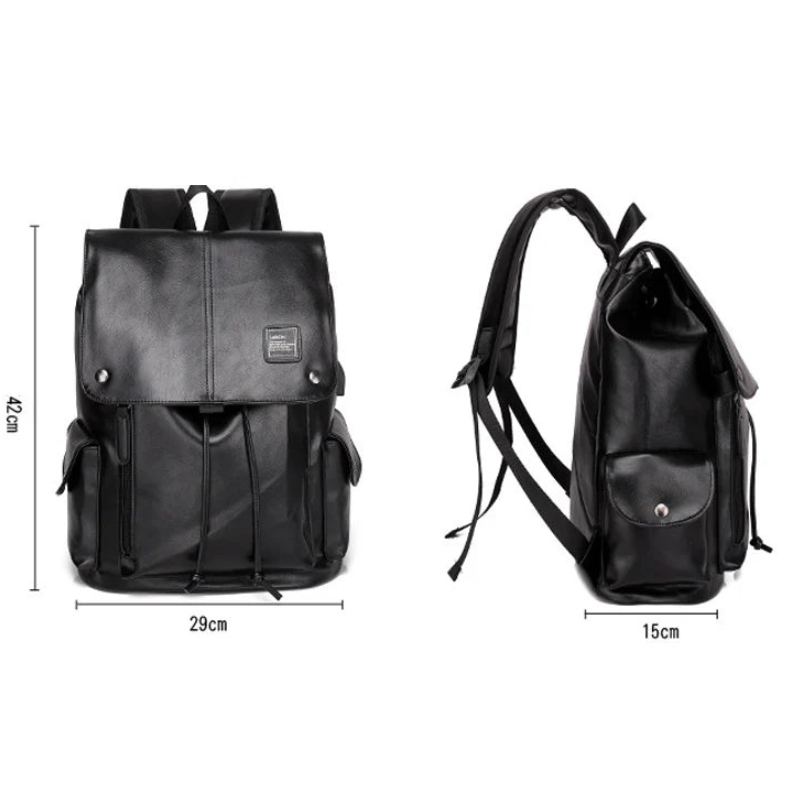 Waterproof Leather Laptop Backpack with USB Port Bolsnik