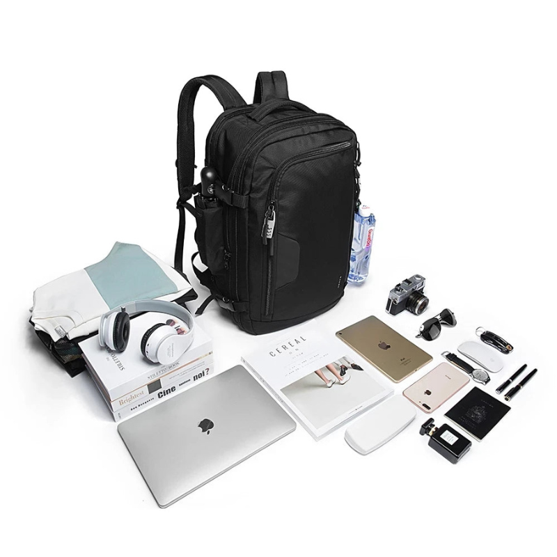 Bange Expandable 55L Anti-Theft Waterproof Travel Backpack Black