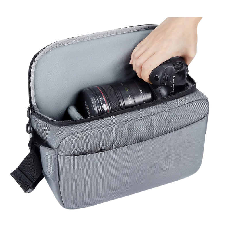 BAGSMART Waterproof Camera Sling Bag with Tripod Holder & Rain Cover