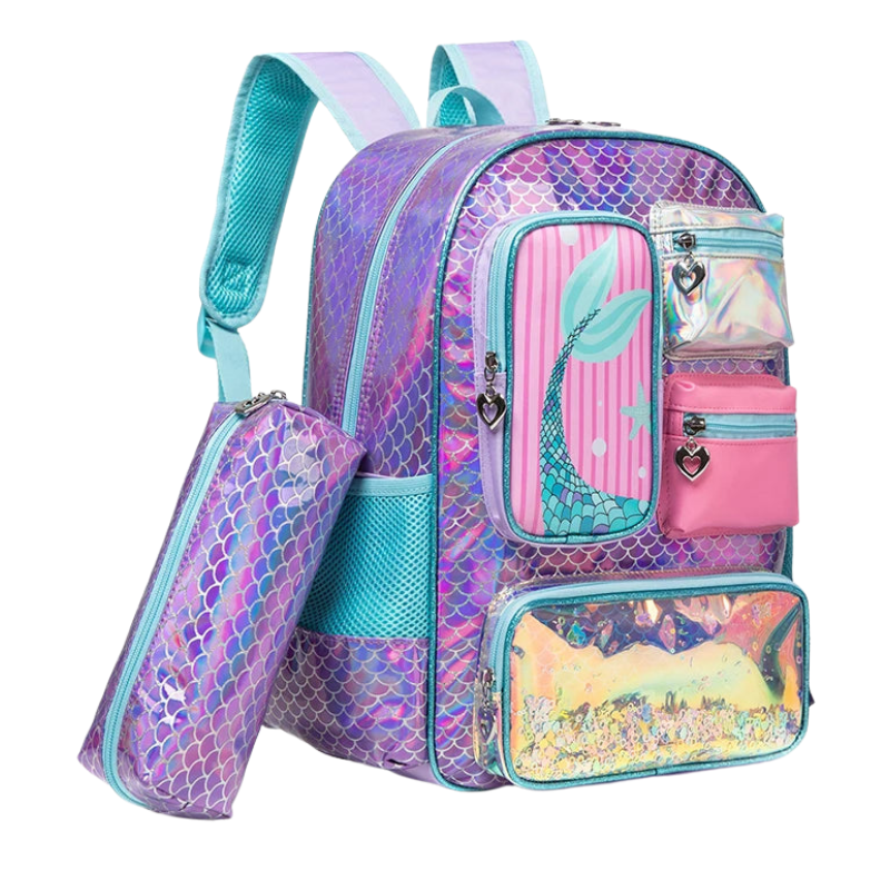 Mermaid Girls 3Pcs School Bag Set with Lunch Bag & Pencil Case Bolsnik