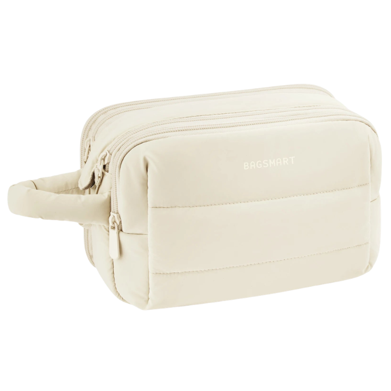 BAGSMART Fluffy Waterproof Cosmetic Toiletry Bag Organizer for Women