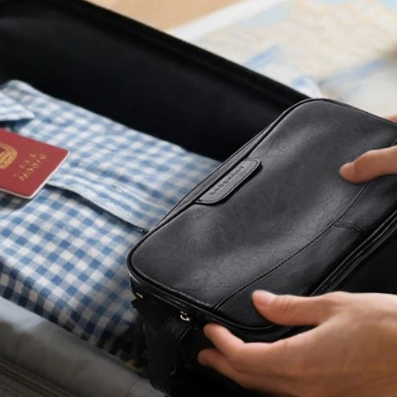 BAGSMART PU Leather Dopp Kit Travel Toiletry Bag
