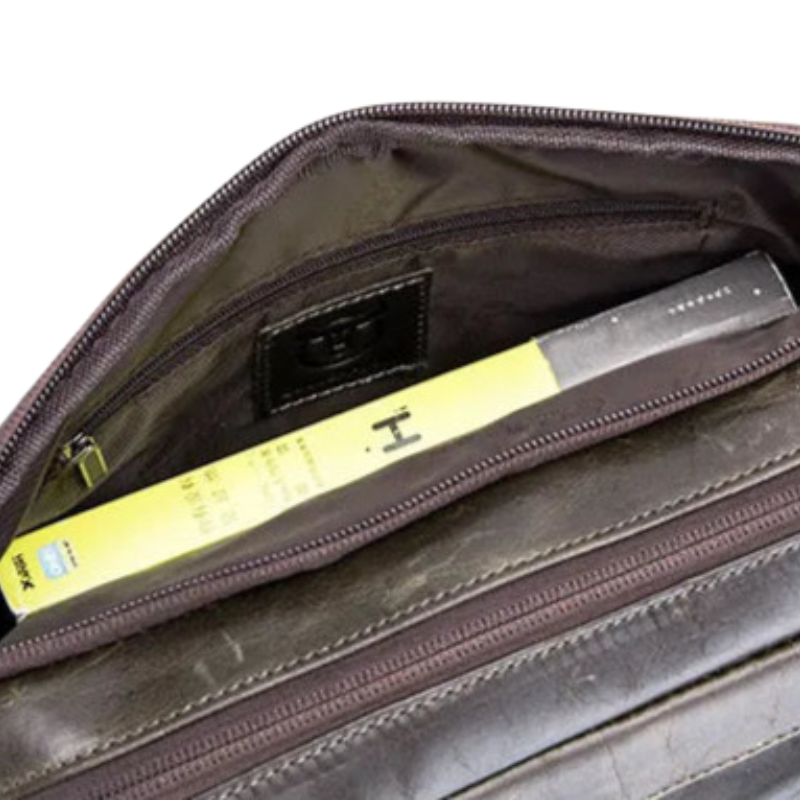 Bullcaptain Large Capacity PU Leather Crossbody Bag for Men