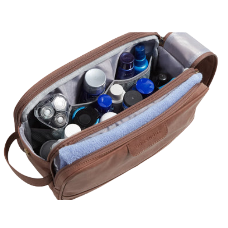BAGSMART PU Leather Dopp Kit Travel Toiletry Bag