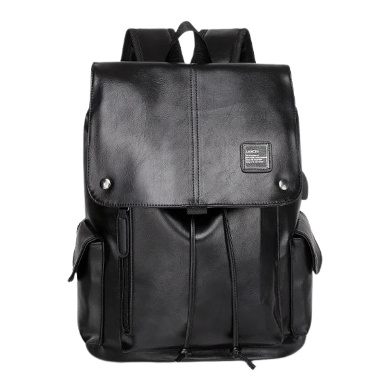Waterproof Leather Laptop Backpack with USB Port Bolsnik
