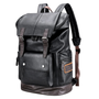 Anti-Theft PU Leather Laptop Backpack Black Bolsnik