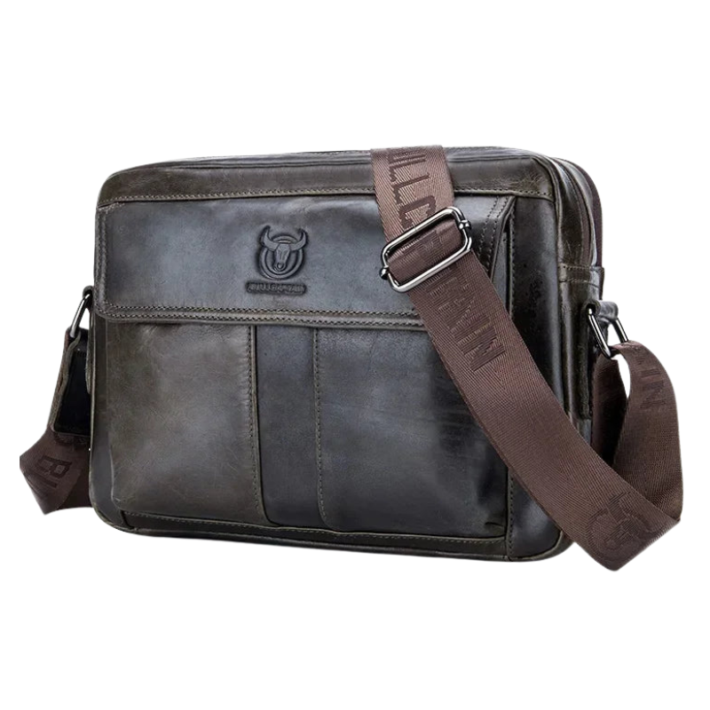 Bullcaptain Large Capacity PU Leather Crossbody Bag for Men