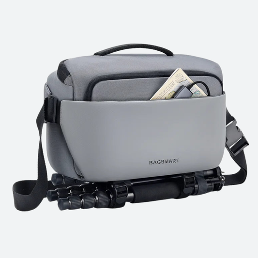 BAGSMART Waterproof Camera Sling Bag with Tripod Holder & Rain Cover