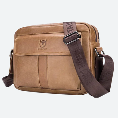 Bullcaptain Large Capacity PU Leather Crossbody Bag for Men