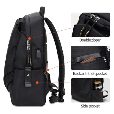 Heroic Knight Waterproof Laptop Backpack with USB Charging Port