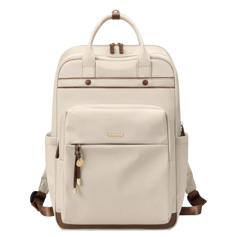 beige leather backpack laptop 20L Women Laptop Backpack Bolsnik