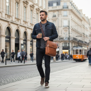 Jeep Buluo Men PU Leather Messenger Bag