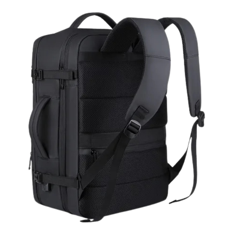 Expandable Waterproof USB Laptop Backpack Black Bolsnik