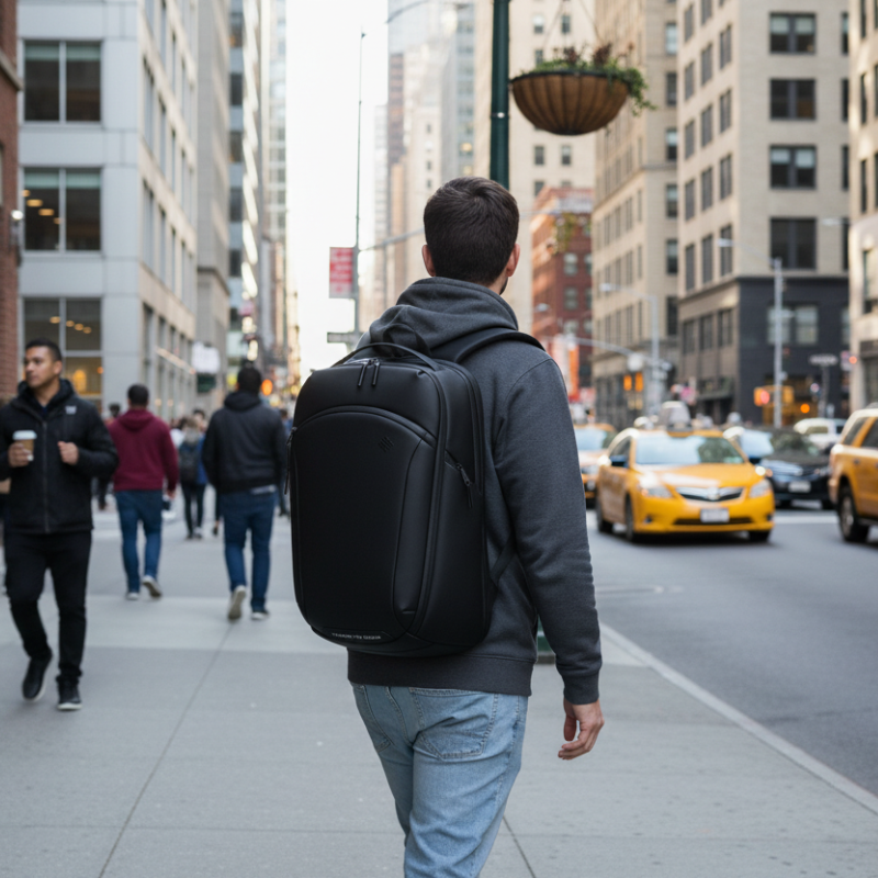RZTX 36L Water-Resistant Laptop Backpack Black