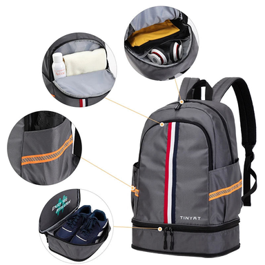 Tinyat Waterproof Gym Backpack with Shoe Compartment