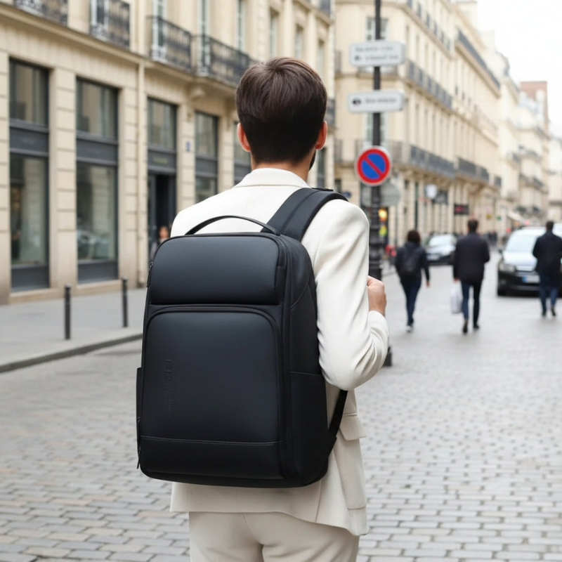 Fenruien 35L Waterproof Laptop Backpack with USB Charging Black