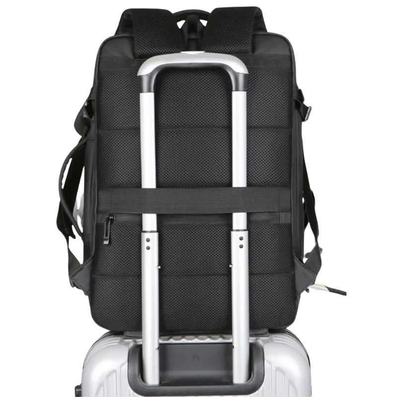 Expandable Waterproof USB Laptop Backpack Black Bolsnik