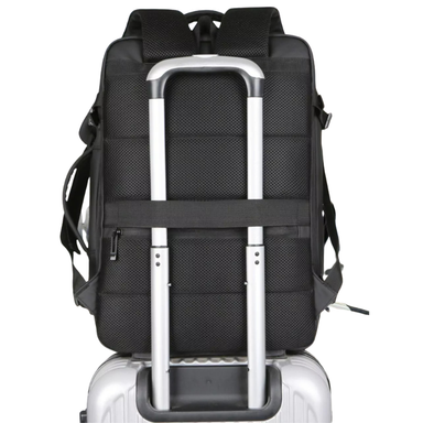 Expandable Waterproof USB Laptop Backpack Black Bolsnik
