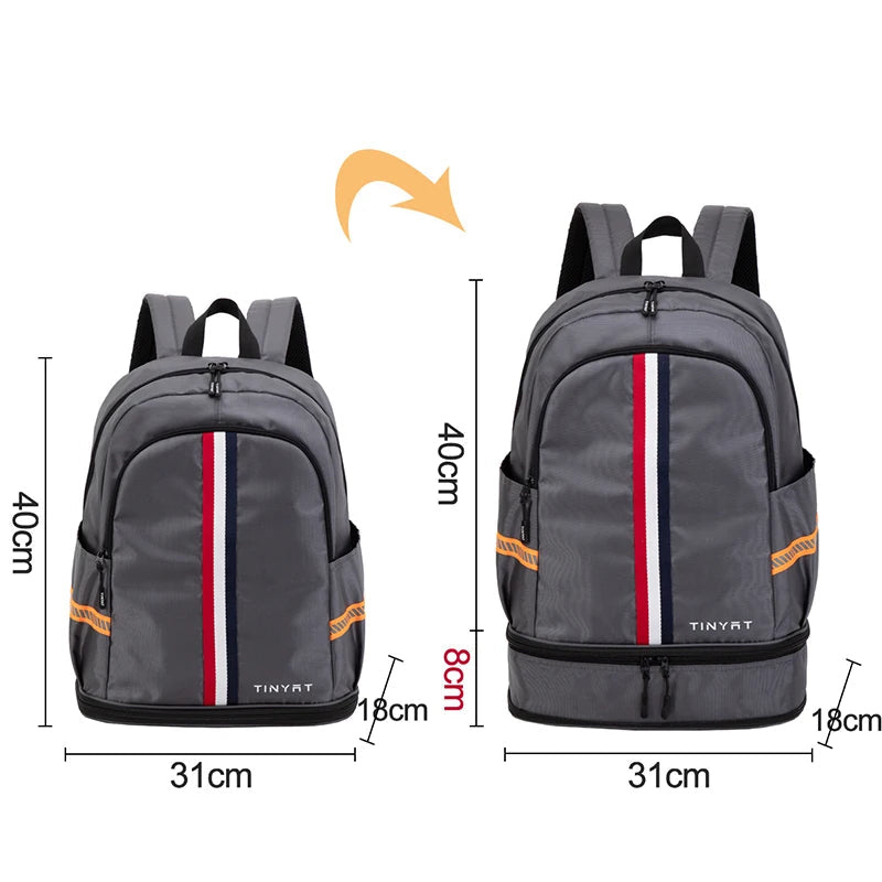 Tinyat Waterproof Gym Backpack with Shoe Compartment
