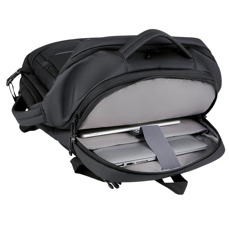 Expandable Waterproof USB Laptop Backpack Black Bolsnik