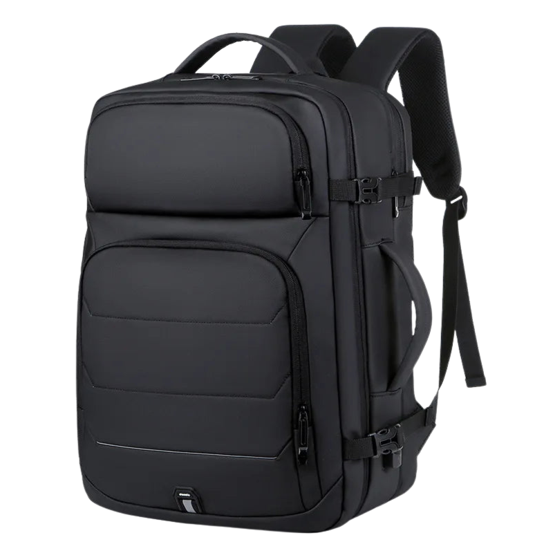 Expandable Waterproof USB Laptop Backpack Black Bolsnik