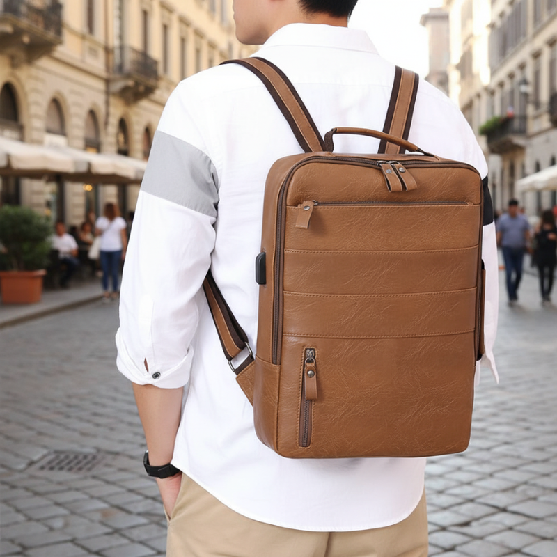 Bolsnik Business Waterproof Laptop Backpack with USB Charging