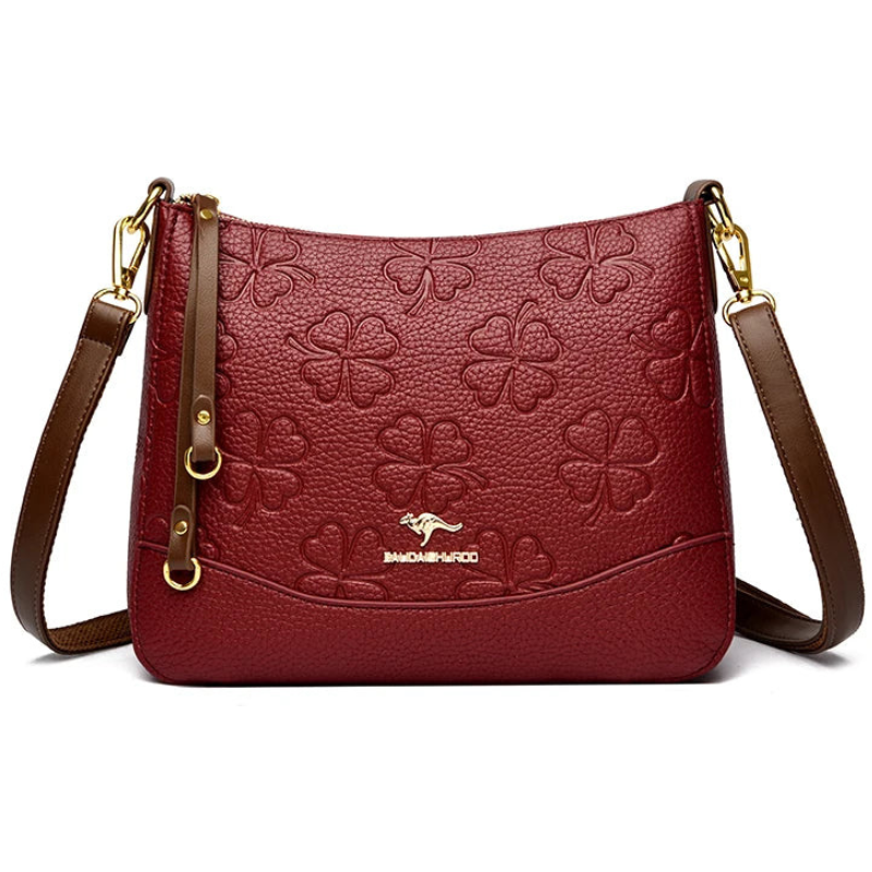 Vanderwah Elegant Floral PU Leather Shoulder Bag